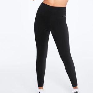 plain black pink leggings